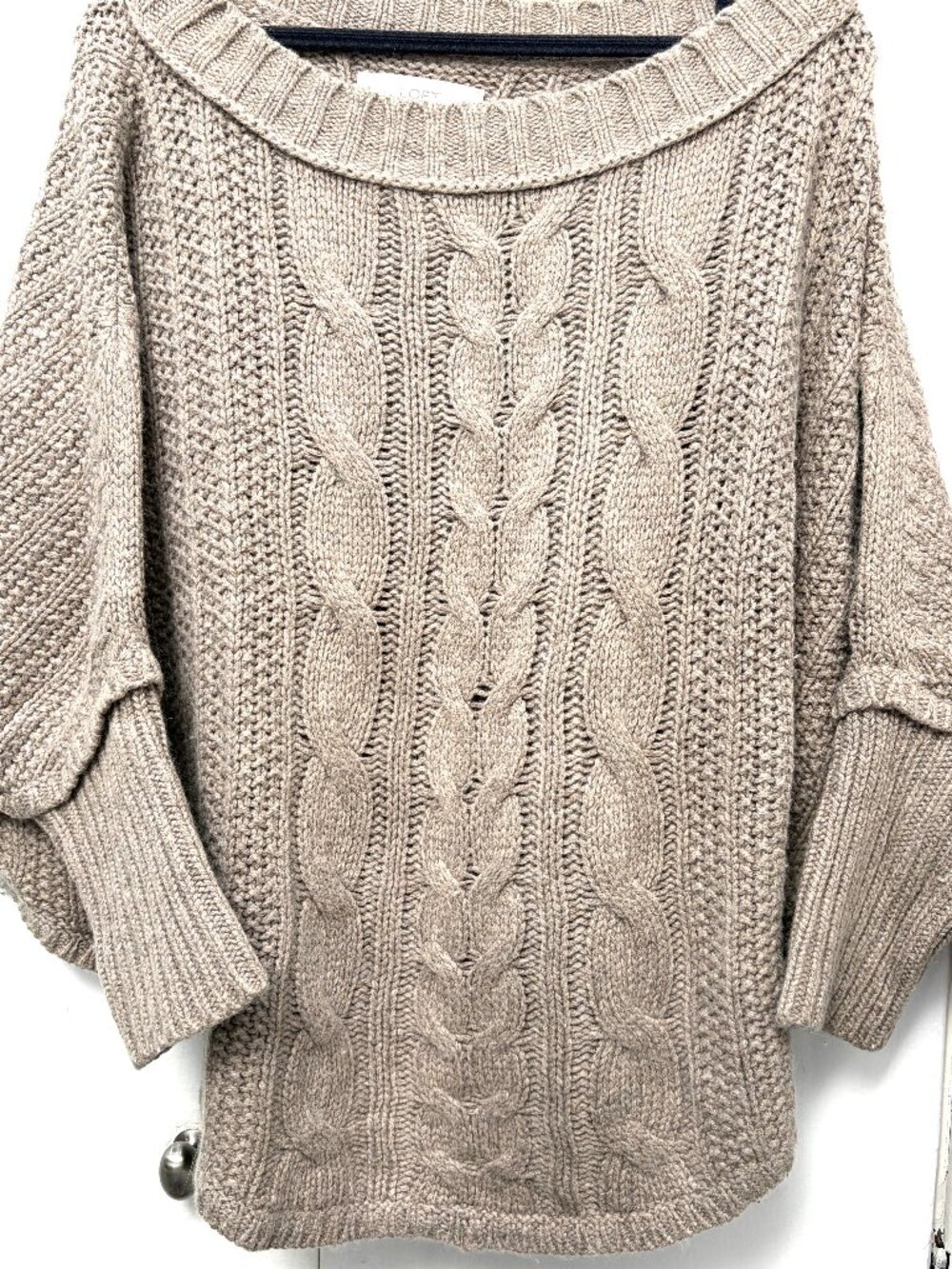 NWOT LOFT Cable Knit Boatneck Dolman Sleeve Sweater Size M